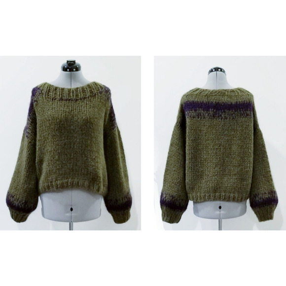 1965 BY ANNA BARTHELME handmade alpaca blend Italian knit sweater $628 OS - Picture 3 of 12